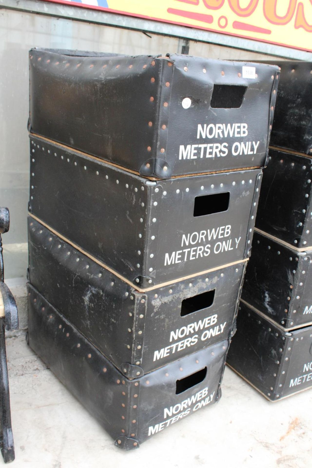 FOUR VINTAGE NORWEB METER CARRYING BOXES