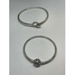 TWO SILVER BANGLES