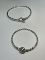 TWO SILVER BANGLES