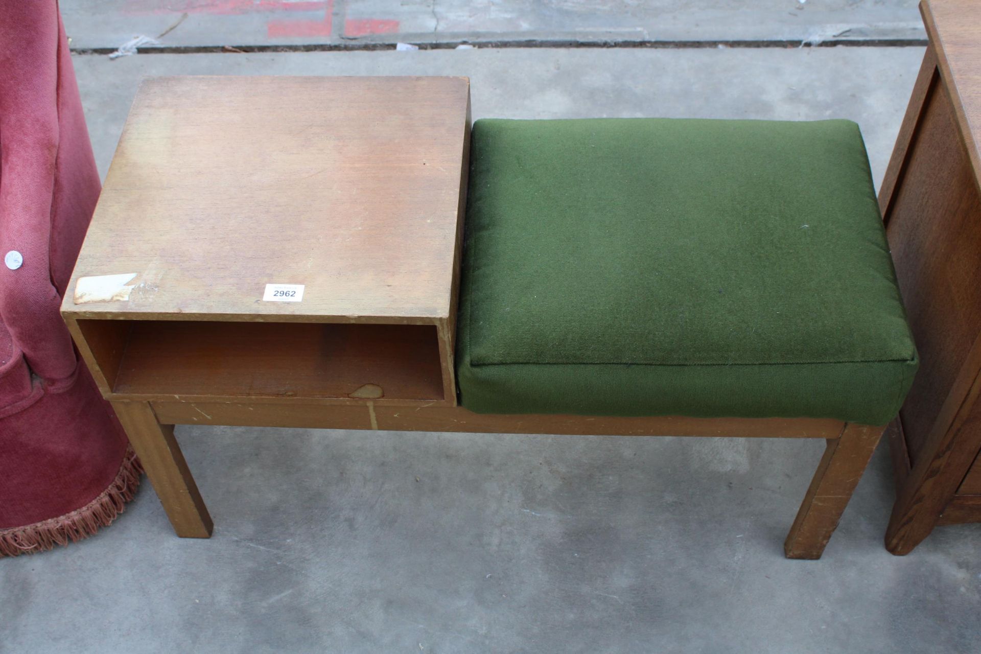 A RETRO TEAK MYER TELEPHONE TABLE/SEAT