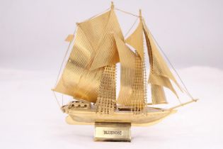 A VINTAGE SCULPTURE OF THE SCHOONER "BLUENOSE"