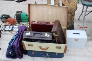 AN ASSORTMENT OF TRAVEL CASES AND BAGS ETC