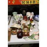 A LARGE MIXED LOT TO INCLUDE TANKARDS, FIGURES, ETC