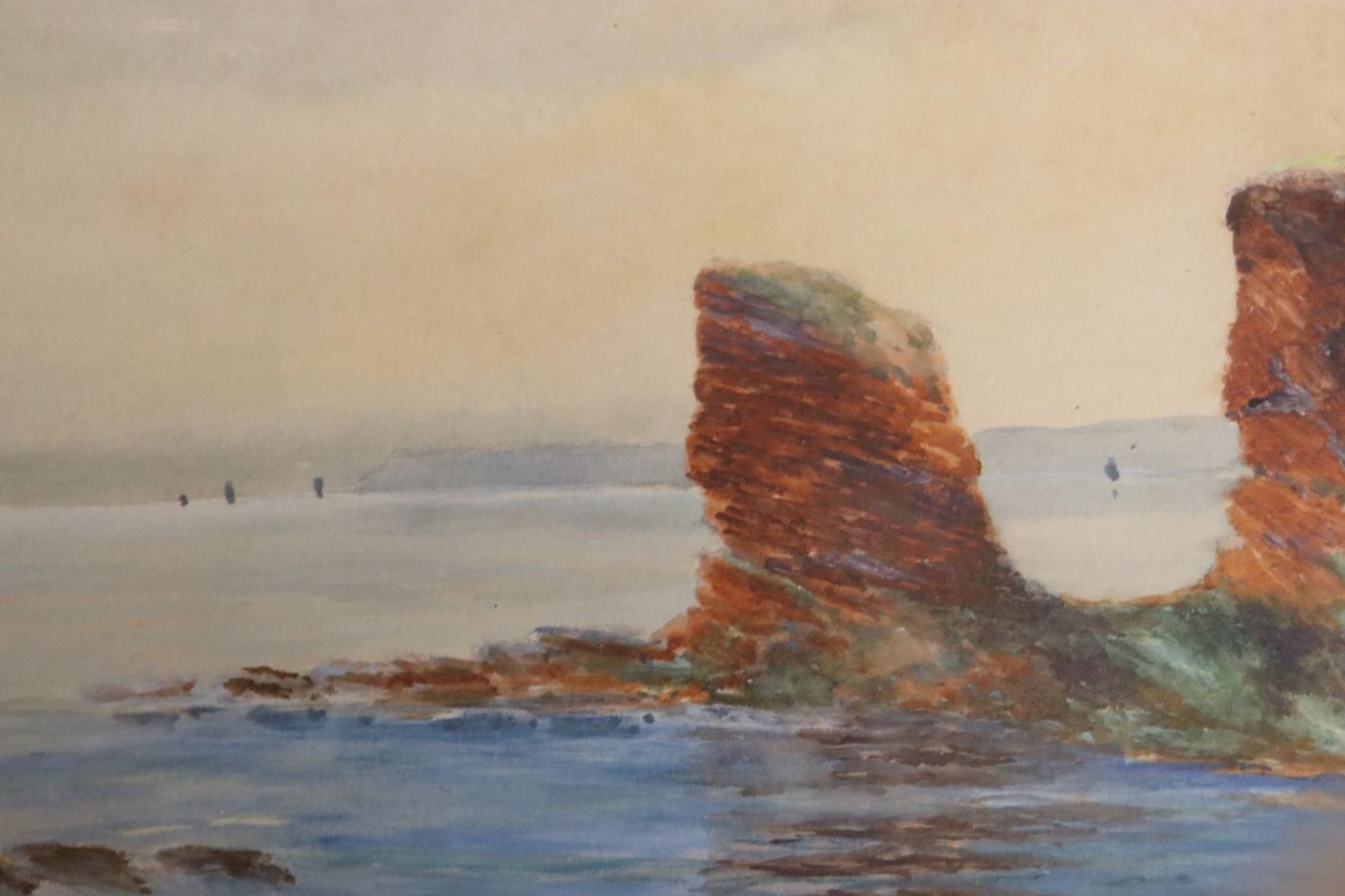 A FRAMED WATERCOLOUR OF A SEA SCENE, SIGNED T R STEELE, 36CM X 26CM - Image 3 of 4
