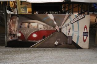 A LARGE VOLKSWAGON CAMPER VAN TUBE TRAIN CANVAS