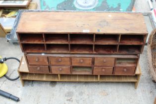 THREE VARIOUS WOODEN PIGEON HOLE STYLE WALL UNITS