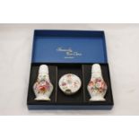 A BOXED BONE CHINA HAMMERSLEY CRUET SET