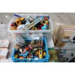 A LARGE ASSORTMENT OF VARIOUS TOYS TO INCLUDE DIE CAST VEHICLES