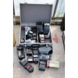 AN ASSORTMENT OF VARIOUS CANON CAMERA FLASHES