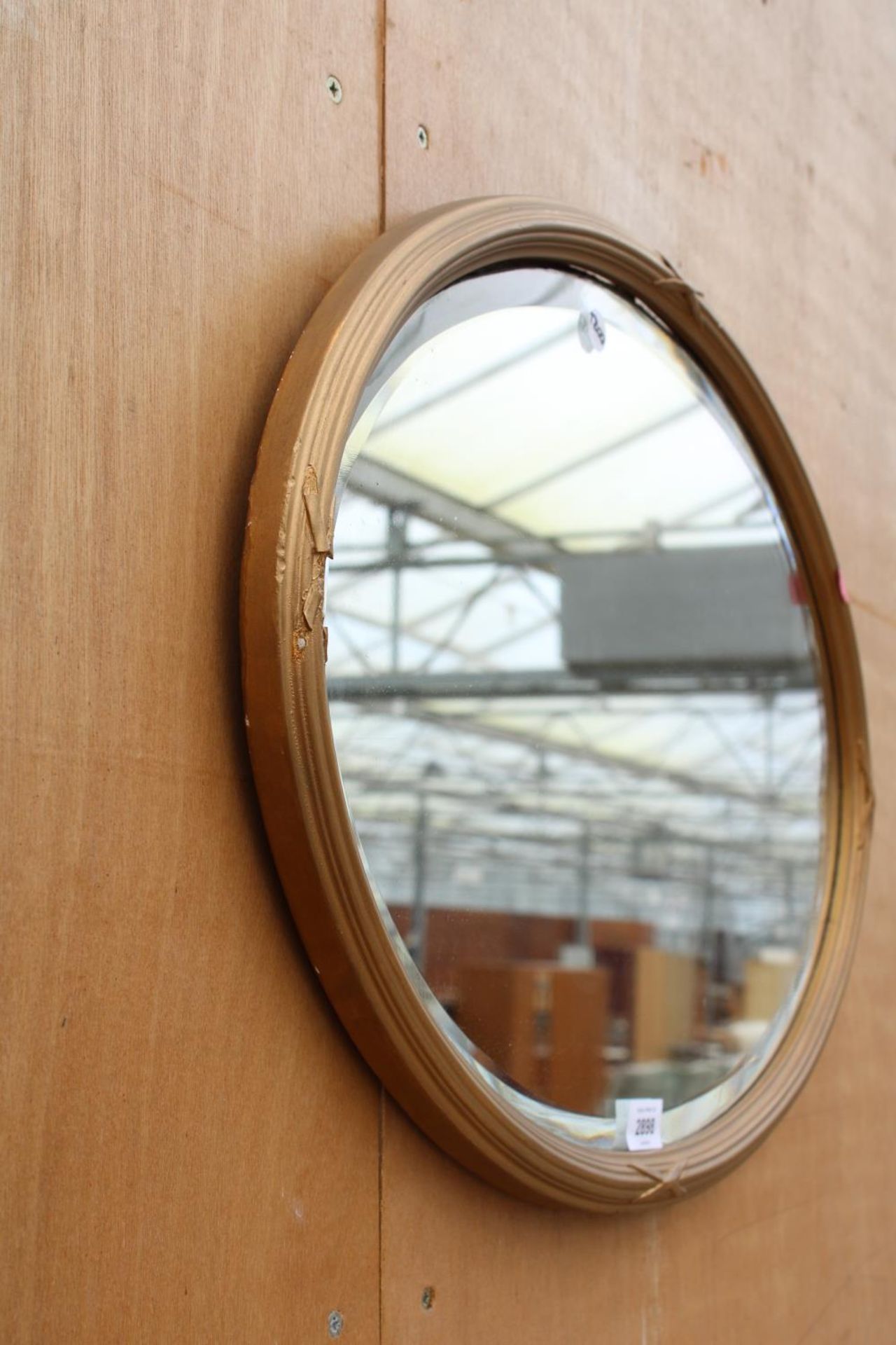 A MODERN OVAL BEVEL EDGE WALL MIRROR, 25" X 17" - Image 2 of 2