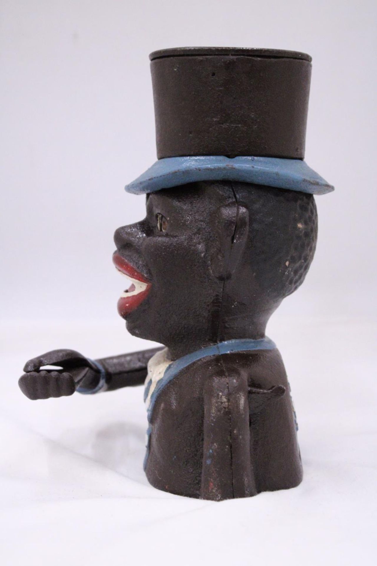 A VINTAGE CAST IRON AFRICAN AMERICAN IN TOP HAT - Image 4 of 4