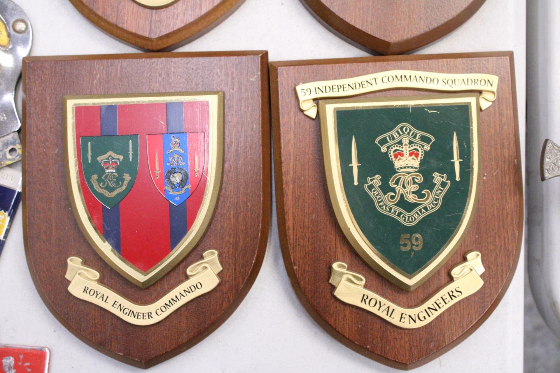 FOUR HARDWOOD MILITARY PLAQUES - Image 3 of 5