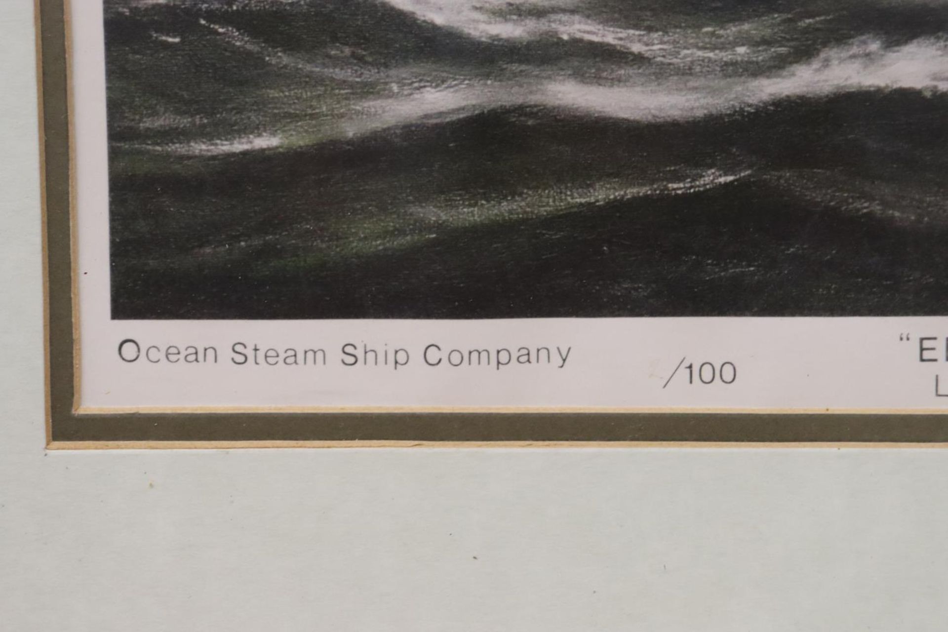 A LIMITED EDITION, 2/100, SIGNED PRINT OF BLUE FUNNEL LINE SHIP 'ELPENOR' - Image 3 of 5