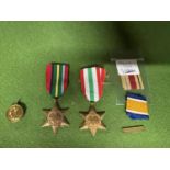 TWO UK WWII MEDALS, PACIFIC AND ITALY, PLUS AN ESCAPULATED EXAMPLE