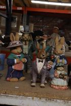 SIX LARGE RABBIT FIGURES TO INCLUDE BUSY BUNNIES BY REGENCY FINE ARTS