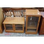 A RETRO TEAK SUTCLIFFE CABINET AND STAND