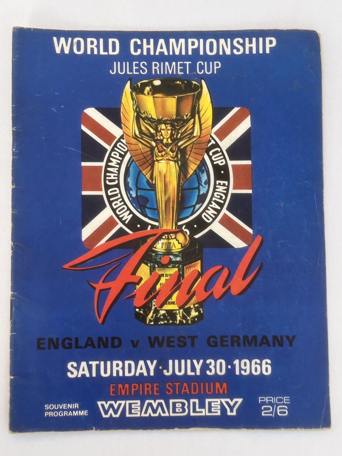 AN OFFICAL 1966 JULES RIMET WORLD CUP FINAL PROGRAMME, ENGLAND V WEST GERMANY, SATURDAY JULY 30TH