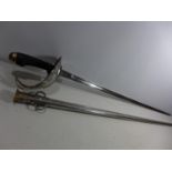 A REPLICA 1908 PATTERN CAVALRY TROOPERS SWORD AND SCABBARD, 89CM BLADE, LENGTH 110CM