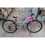 A GIRLS FALCON BIKE WITH 18 SPEED GEAR SYSTEM