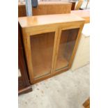 A MID 20TH CENTURY 2 DOOR GLAZED BOOKCASE, 36" WIDE