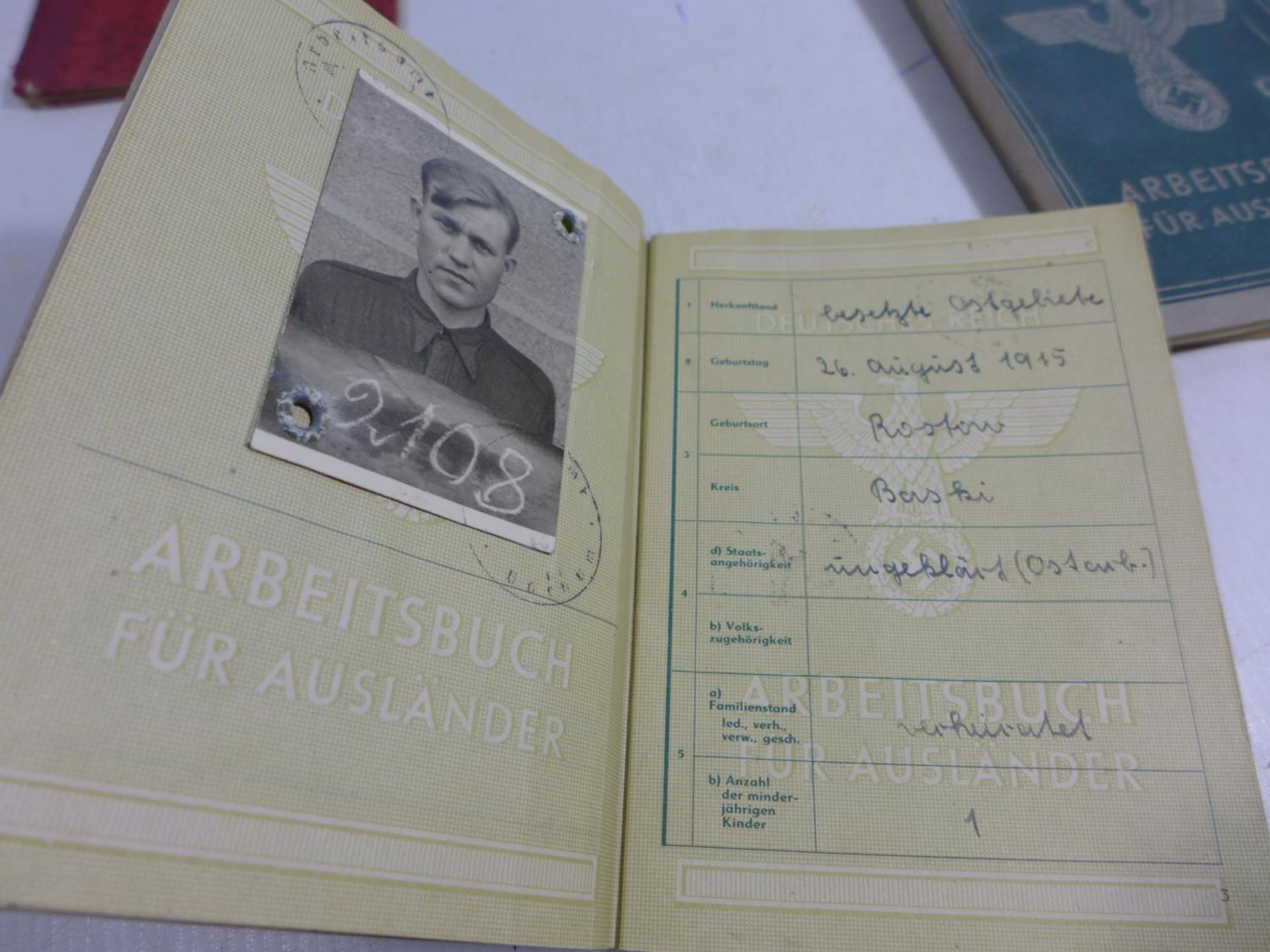 A COLLECTION OF NAZI GERMANY IDENTITY PAPERS TO INCLUDE UKRAINIAN NATIONALS ETC - Image 4 of 7