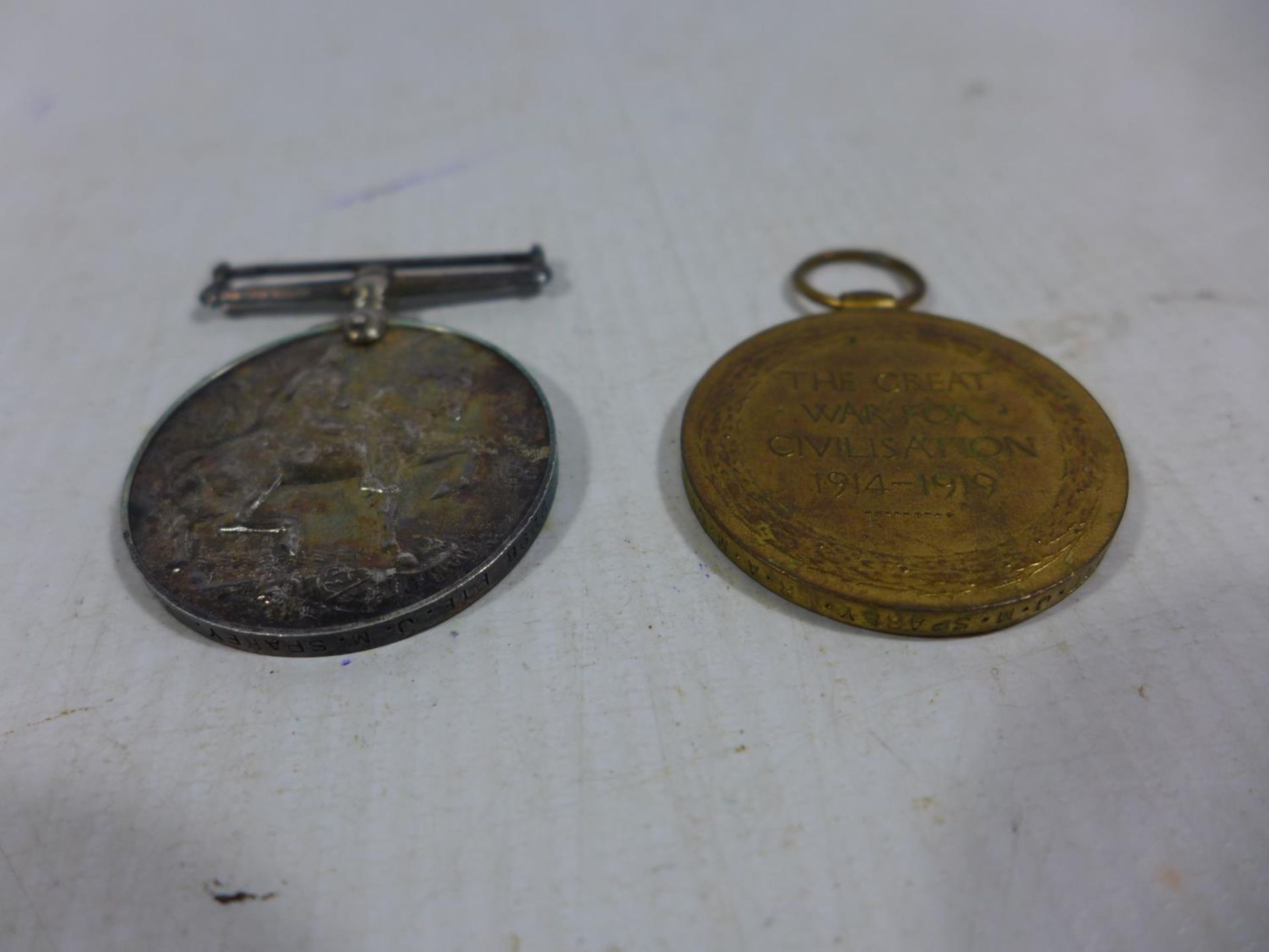 A WORLD WAR I MEDAL PAIR AWARDED TO 2298 PRIVATE S W SPARSY RAMC - Image 2 of 2