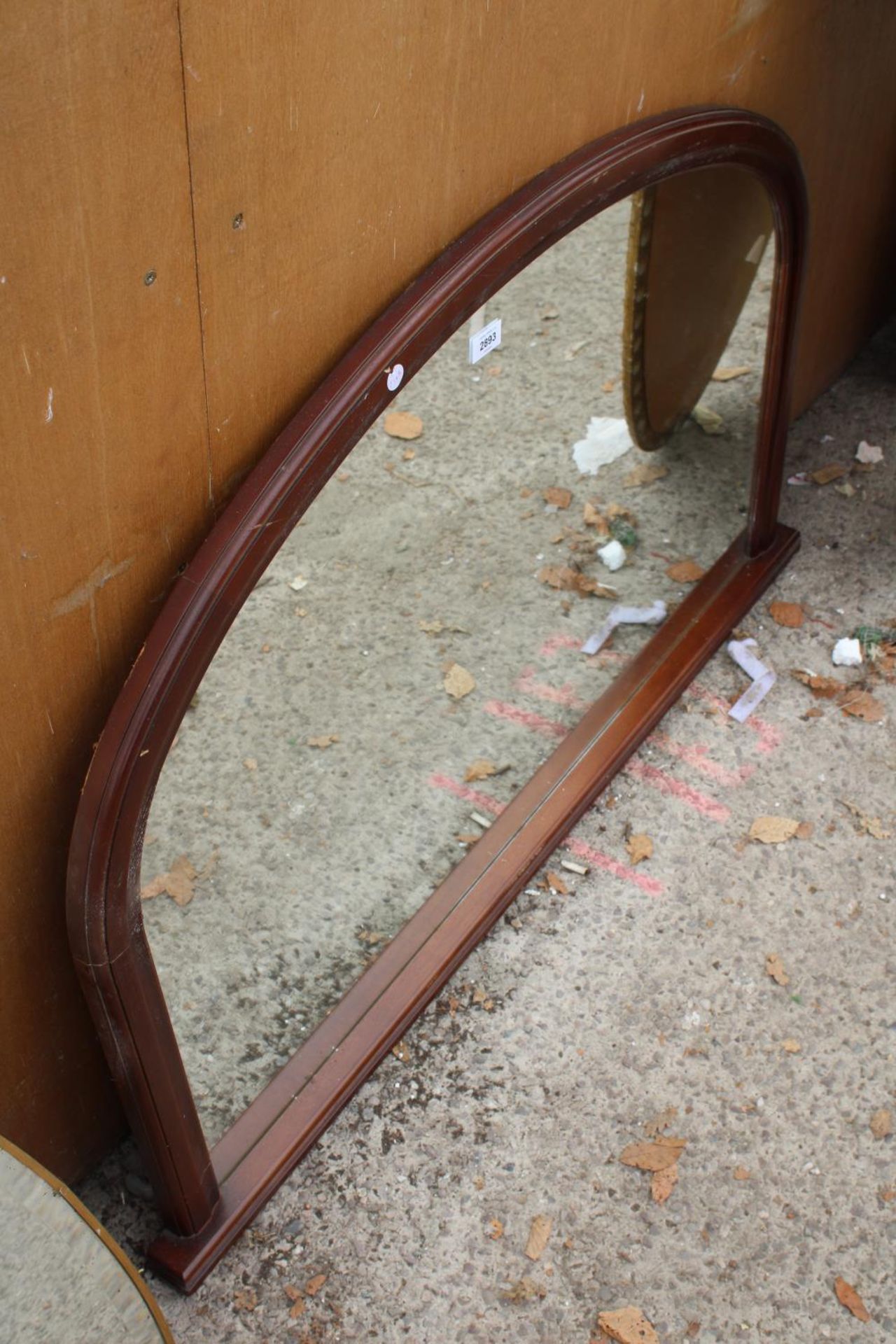 A MODERN HARDWOOD OVERMANTEL MIRROR, 45" X 29" - Image 2 of 2