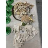 A QUANTITY OF COSTUME JEWELLERY TO INCLUDE SHELL NECKLACES AND EARRINGS