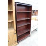 A MODERN FIVE TIER OPEN STAG BOOKCASE, 35" WIDE