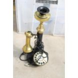 A VINTAGE STYLE CANDLE STICK TELEPHONE