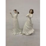 TWO ROYAL DOULTON FIGURES "WITH LOVE" AND "FORGET-ME-NOT"