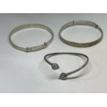 THREE SILVER BANGLES