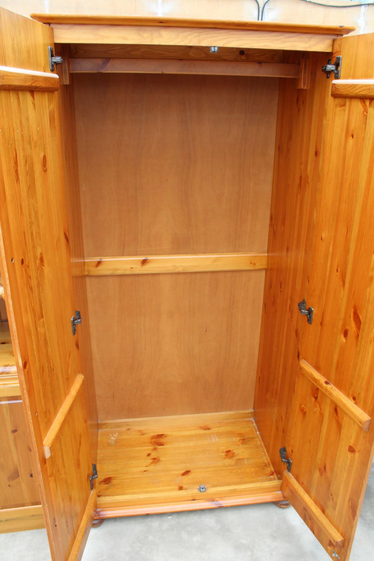 A MODERN PINE TWO DOOR WARDROBE, 33" WIDE - Image 2 of 2