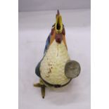 A HEAVY HAND PAINTED CAST METAL FRENCH COCKEREL