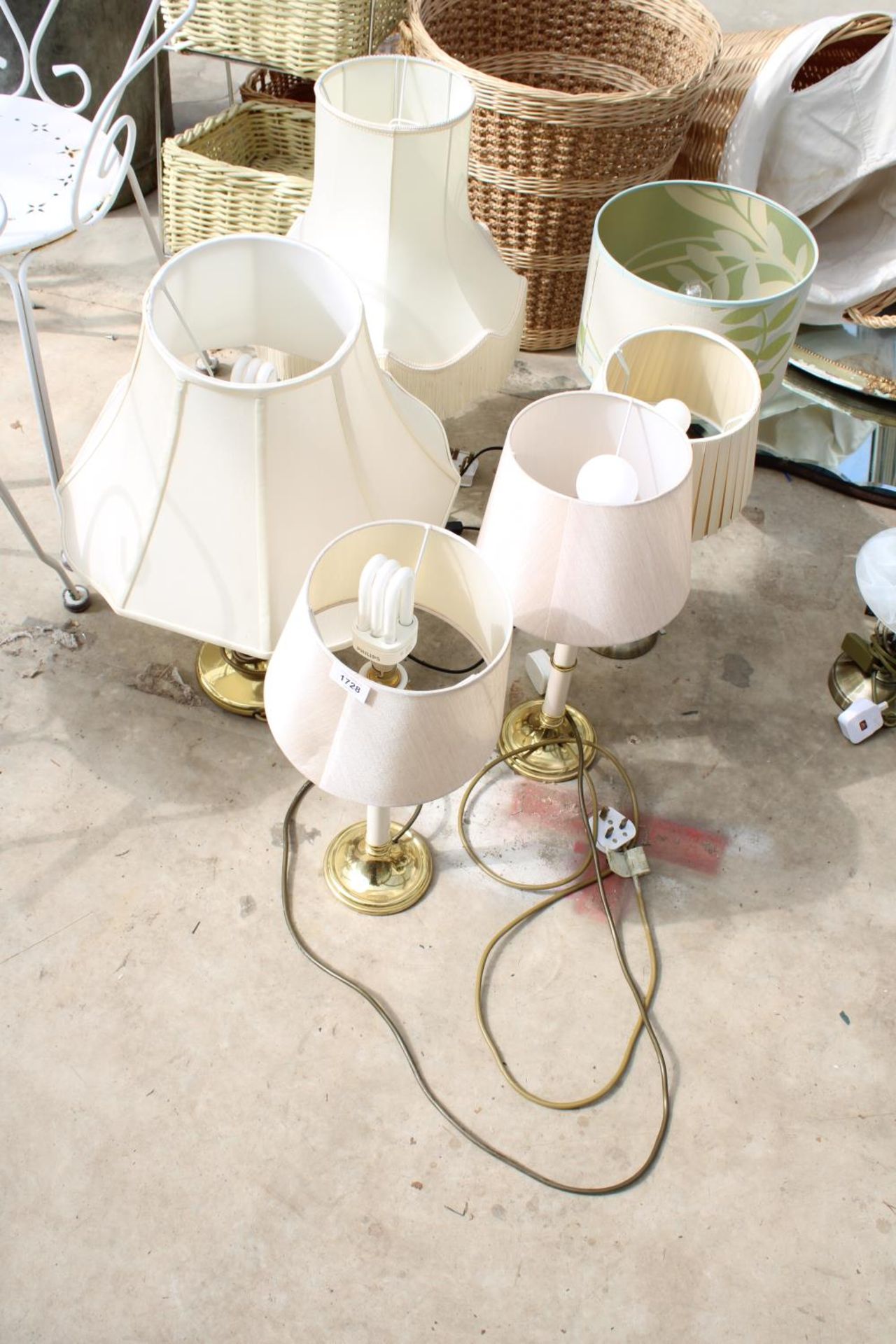 SIX VARIOUS TABLE LAMPS WITH SHADES