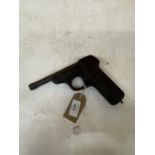 A PRE-WAR GERMAN DIANA FIRST MODEL .177 CALIBRE TIN PLATE AIR PISTOL 14.5CM BARREL, LENGTH 20CM (A/