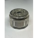 A HALLMARKED BIRMINGHAM SILVER LIDDED POT