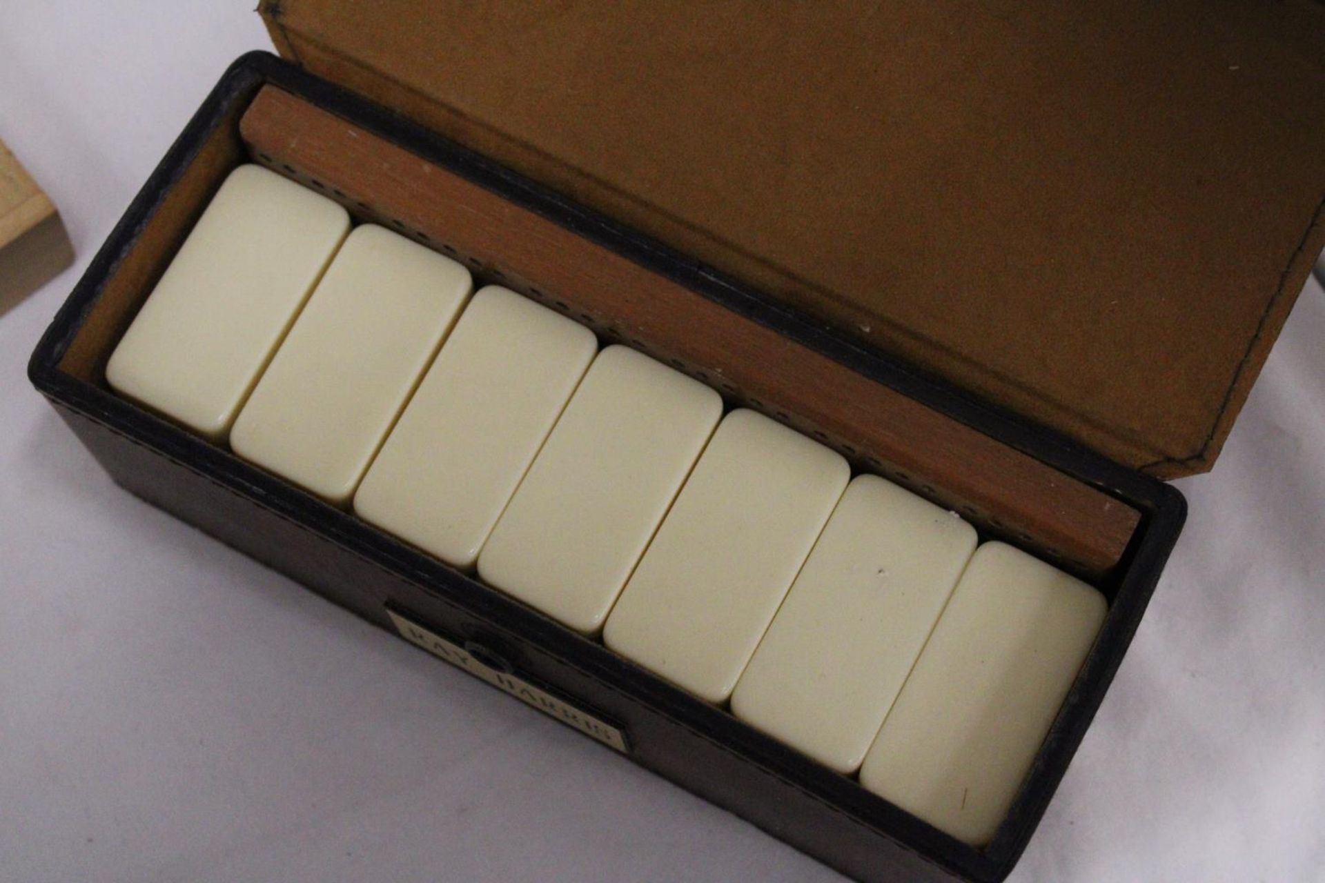 TWO BOXED DOMINO SETS WITH SCORE BOARD - Image 3 of 4