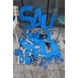 A LARGE ASSORTMENT OF VARIOUS SIZED PERSPEX SIGN MAKING LETTERS