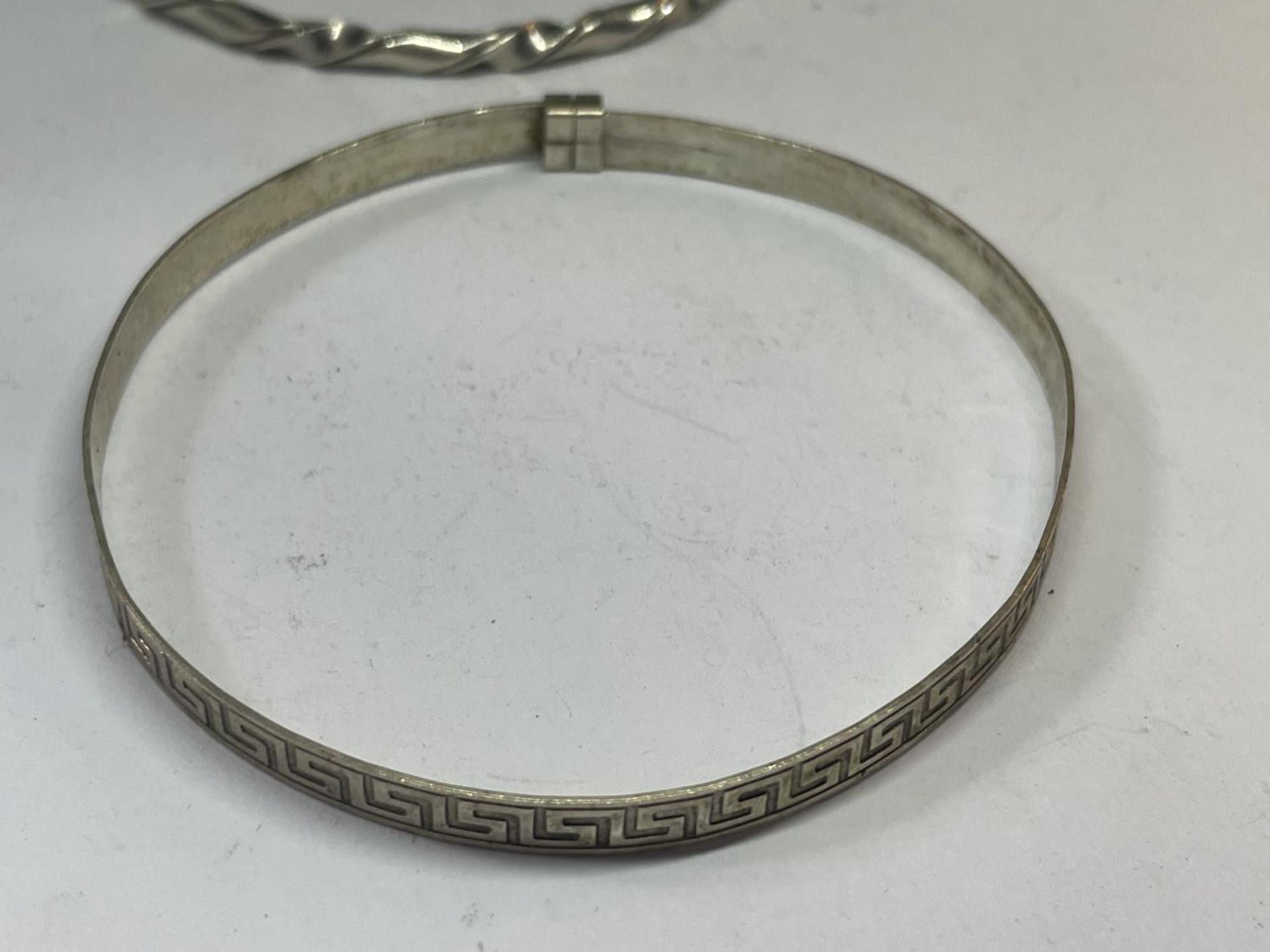 TWO SILVER BANGLES - Image 3 of 3