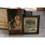 TWO FRAMED PRINTS TO INCLUDE "GAME TO THE LAST" BY LASSLETT F.POTT
