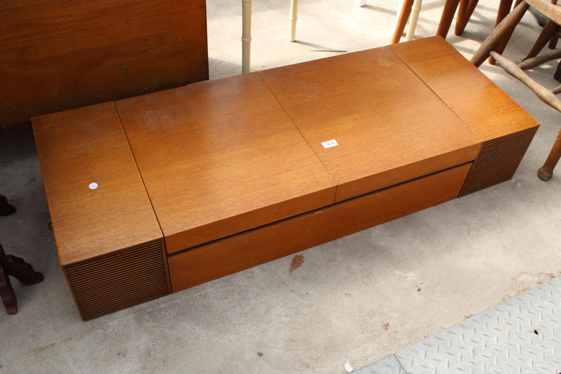 A RETRO TEAK RADIOGRAM CASE