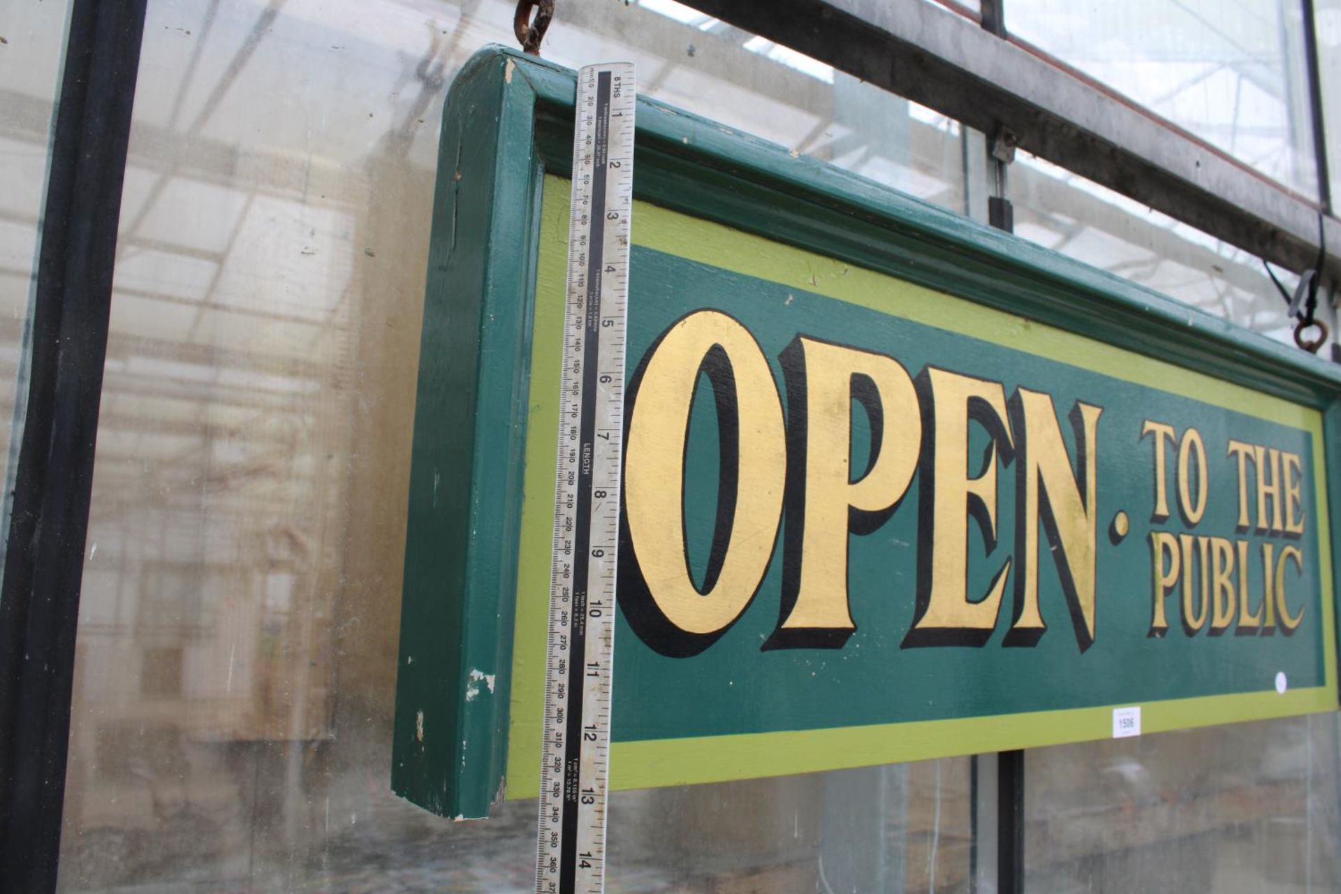 A HAND PAINTED 'OPEN TO THE PUBLIC' WOODEN SIGN - Image 3 of 3