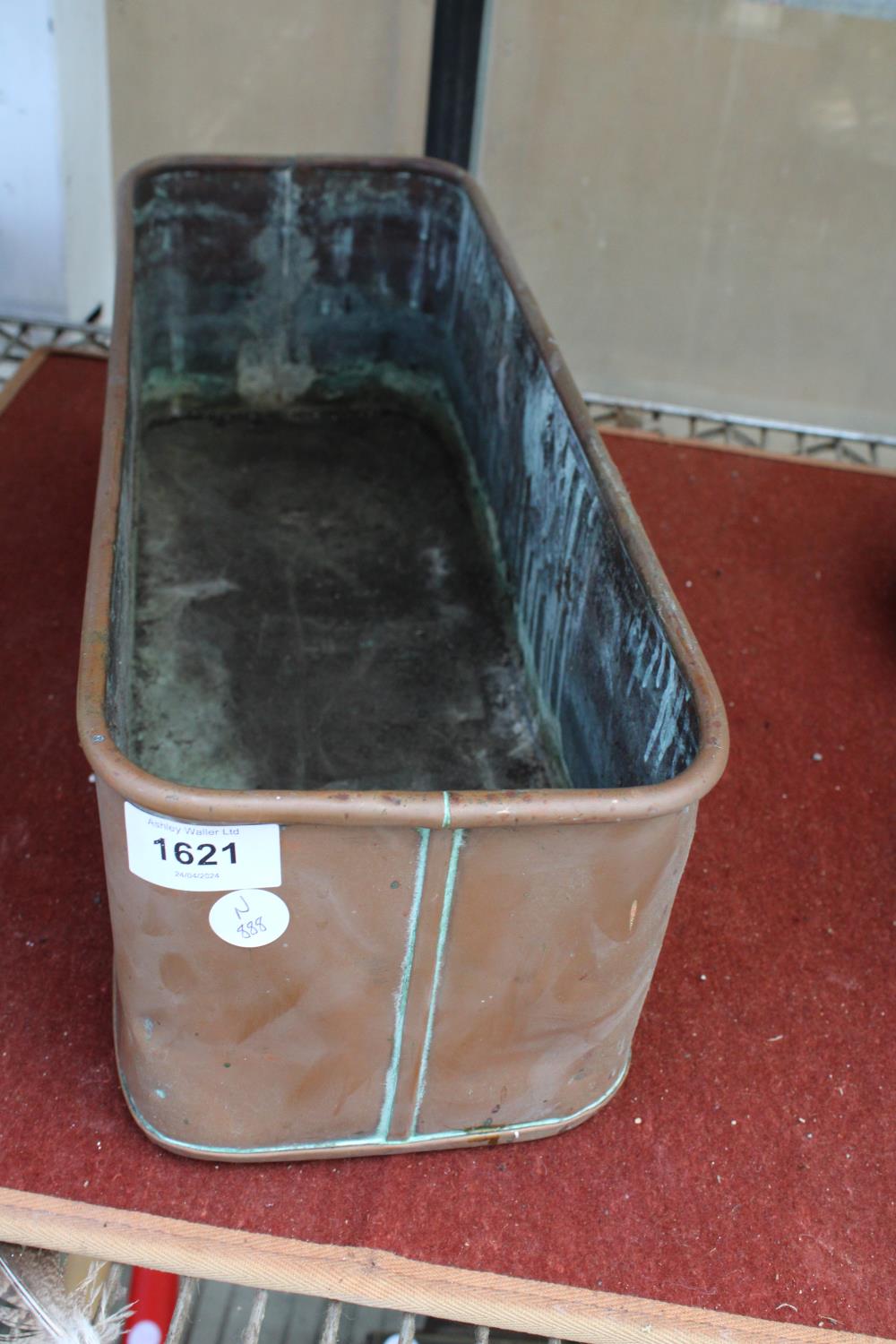 A VINTAGE COPPER TROUGH PLANTER