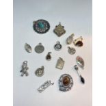 SIXTEEN VARIOUS VINTAGE PENDANTS