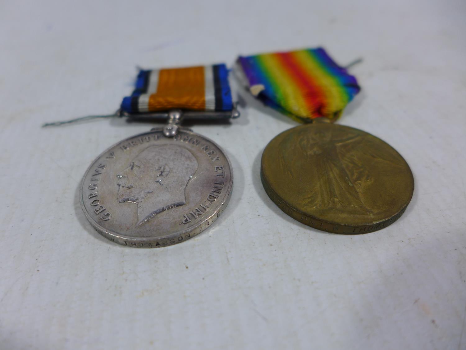 A WORLD WAR I MEDAL PAIR AWARDED TO 323739 PNR W THOMASSON ROYAL ENGINEERS