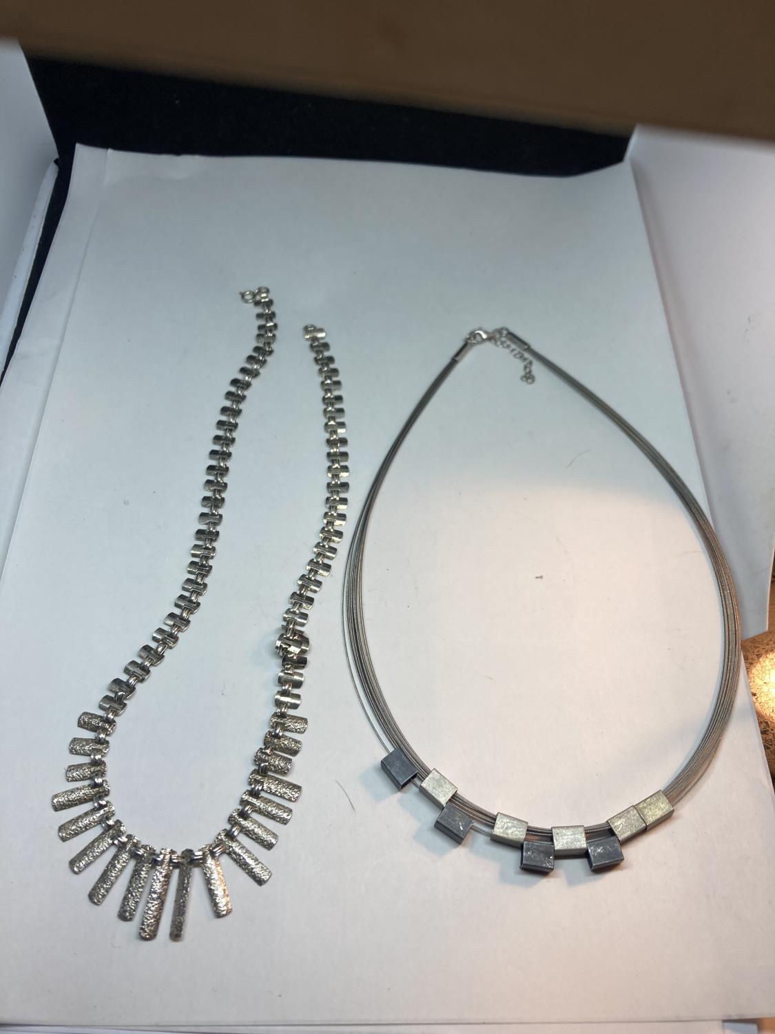 TWO MARKED SILVER NECKLACES