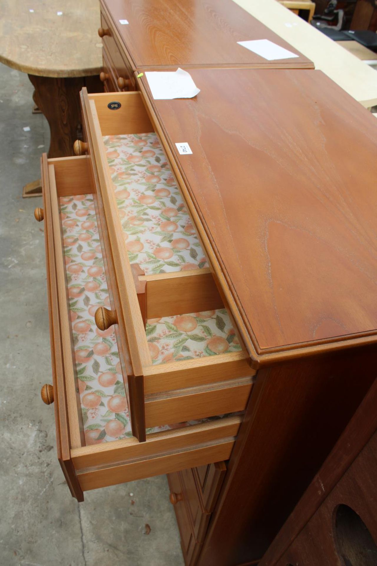 A MODERN STAG CHEST OF FIVE DRAWERS - Image 2 of 3