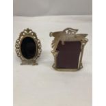 TWO HALLMARKED LONDON SILVER MINIATURE PHOTOGRAPH FRAMES