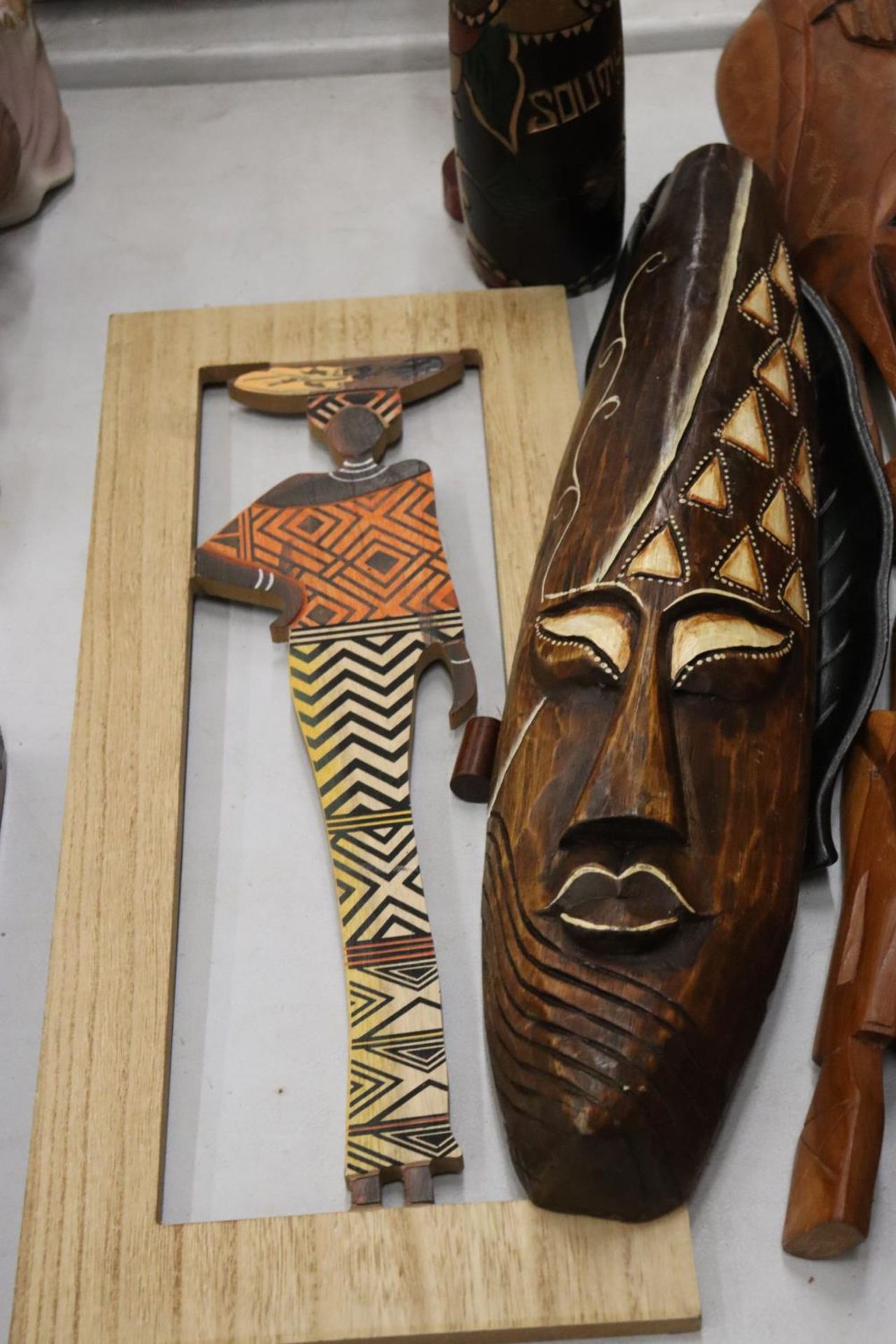 A LARGE COLLECTION OF AFRICAN MASKS, ETC - Image 2 of 7
